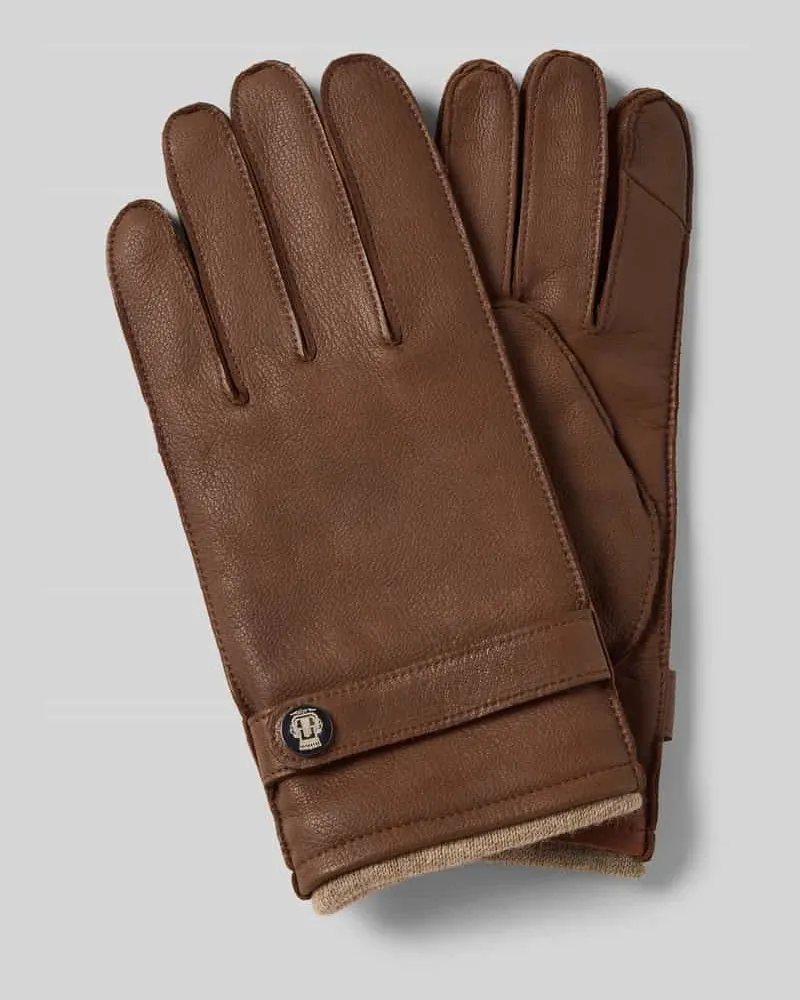 Roeckl Lederhandschuhe aus echtem Leder Modell 'Wilhelmshaven Cognac