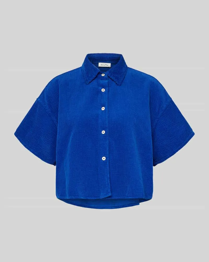 American Vintage Cropped Hemdbluse mit Knopfleiste Modell 'PADOW Royal