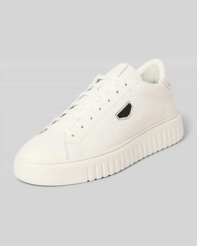 Antony Morato Sneaker aus Leder mit Label-Applikation Weiss