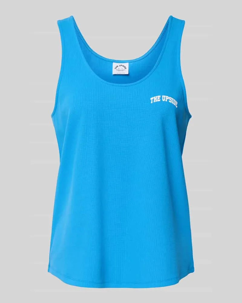 The Upside Trägertop mit Label-Print und Rundhalsausschnitt Blau