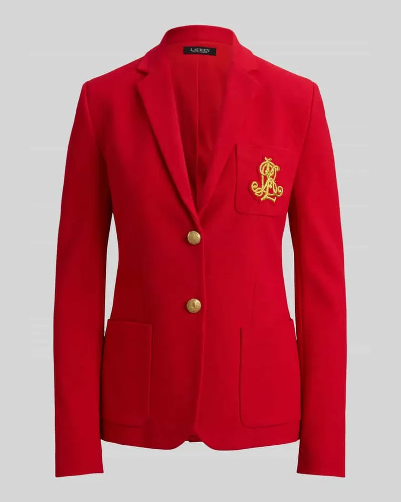 Ralph Lauren Slim Fit Blazer aua Baumwoll-Mix Rot