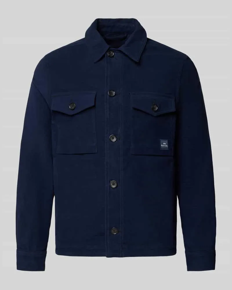 Paul Smith Hemdjacke mit Kentkragen Marine