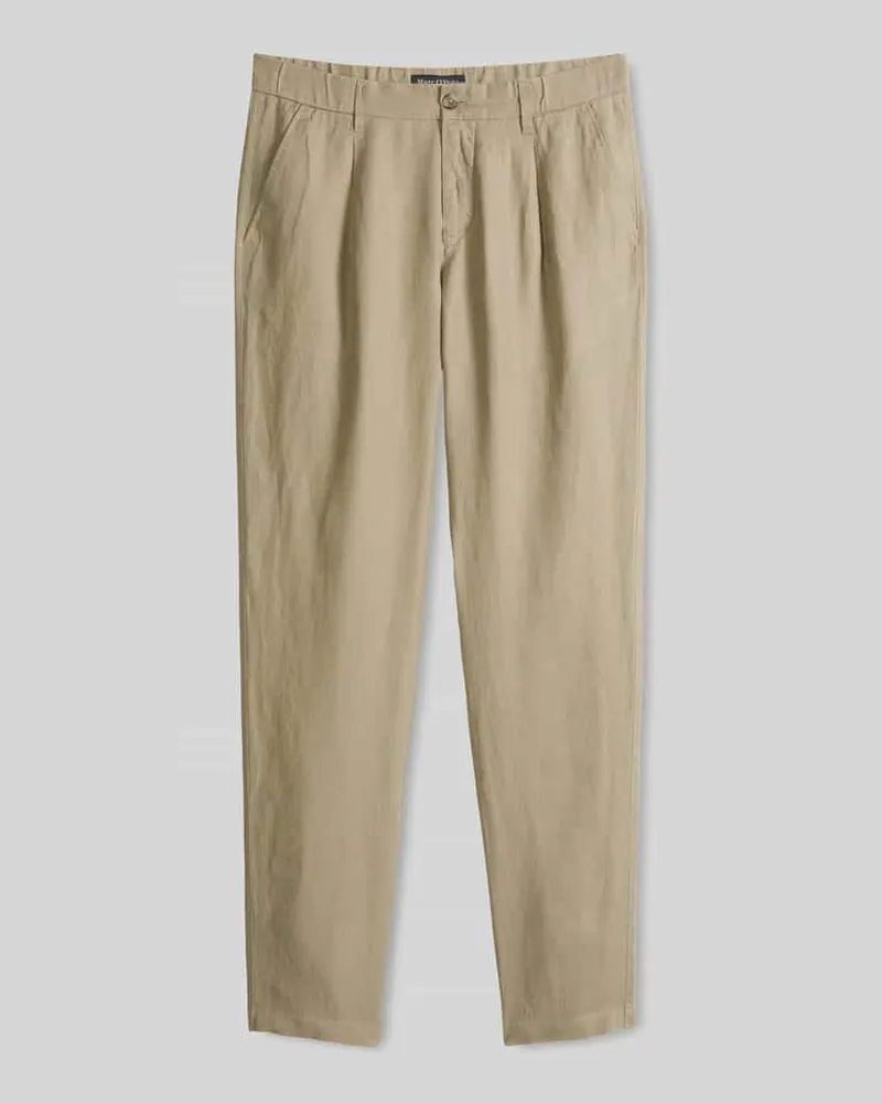 Marc O'Polo Leinenhose Modell 'OSBY JOGGER PLEATS Beige