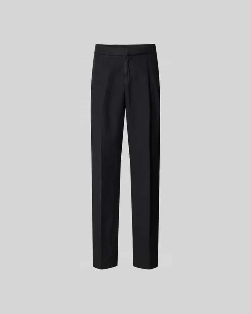 Officine Generale Regular Fit Stoffhose aus Lyocell-Mix Black