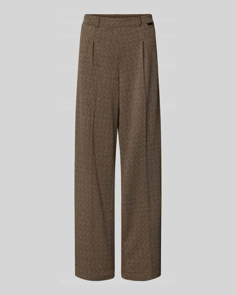 Smith & Soul Hose im Allover-Look mit Bundfalten Dunkelbraun