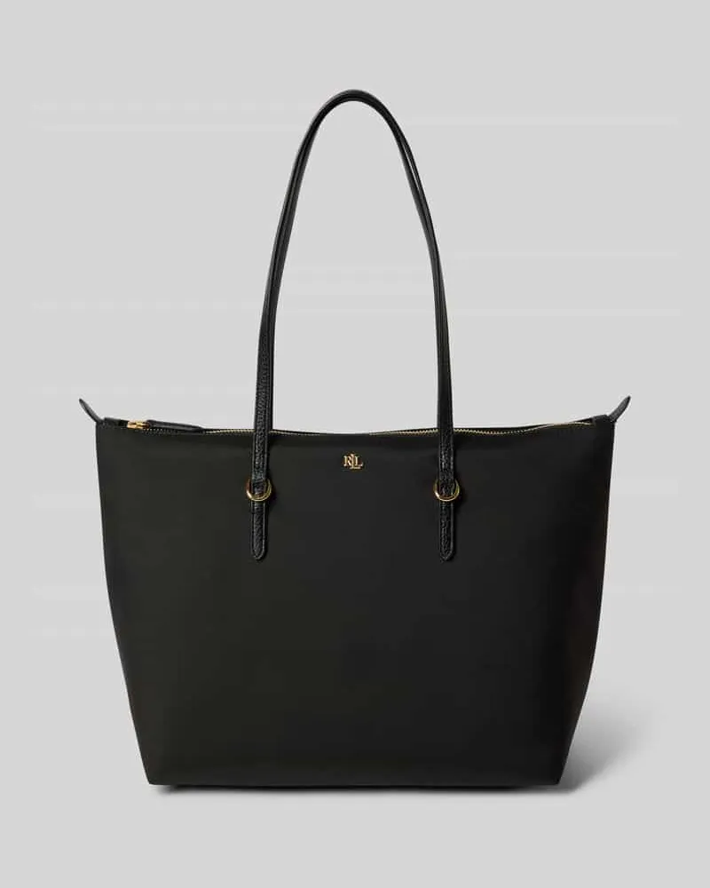 Ralph Lauren Handtasche mit Label-Applikation Modell 'KEATON Black