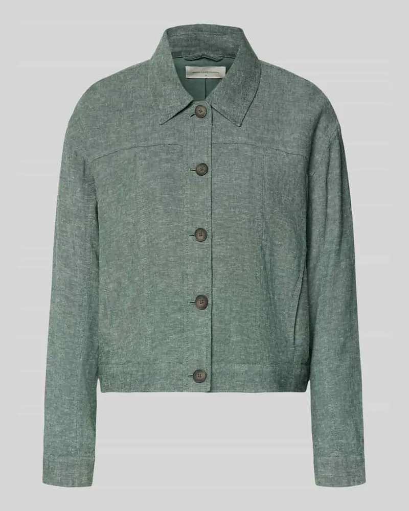 MOSS COPENHAGEN Jacke aus Leinen-Mix mit Kentkragen Modell 'Viana Ginia Khaki