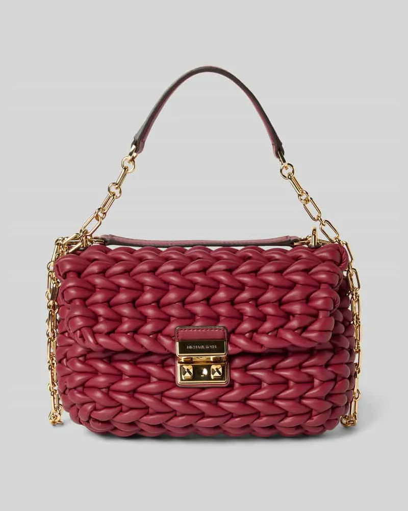 Michael Kors Shoulder Bag in Flecht-Optik Modell 'Tribeca Bordeaux