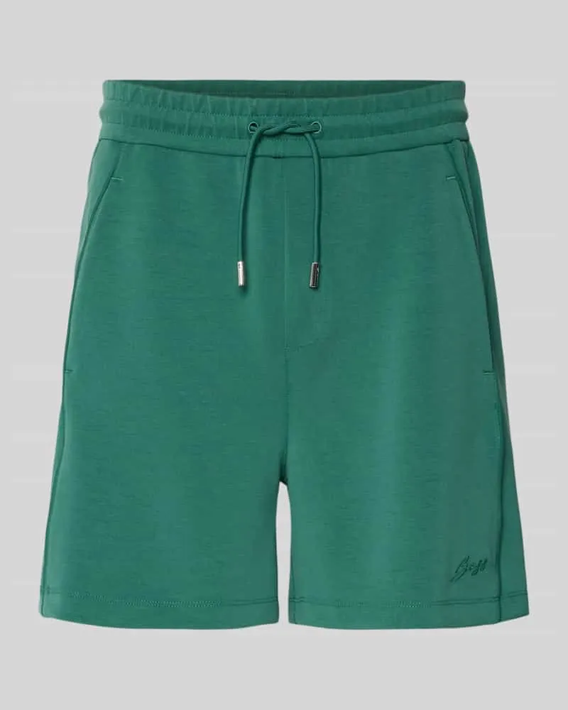 HUGO BOSS Relaxed Fit Shorts mit Tunnelzug Dunkelgruen