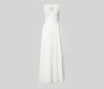 Abendkleid mit floralem Stitching