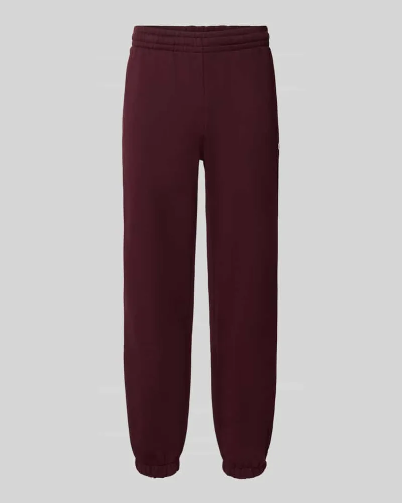 Lacoste Regular Fit Sweathose aus Baumwoll-Mix Dunkelrot