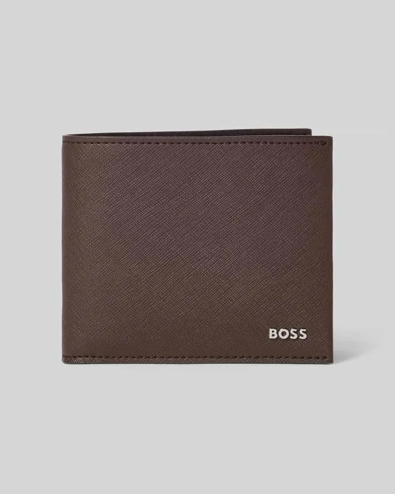 HUGO BOSS Portemonnaie aus echtem Rindsleder Modell 'Northon_4cc Dunkelbraun