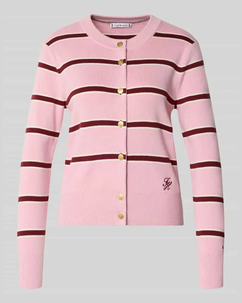 Tommy Hilfiger Regular Fit Strickjacke aus reiner Baumwolle Pink