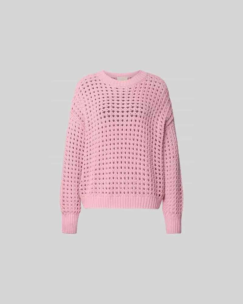 Juvia Relaxed Fit Pullover mit Lochmuster Pink