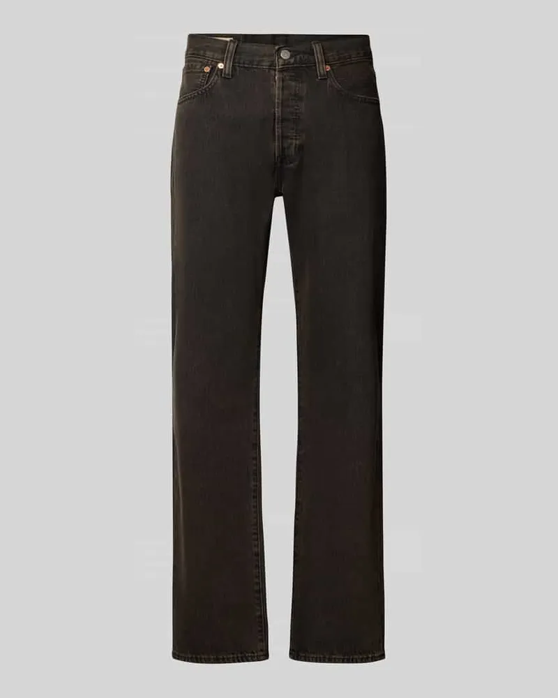 Levi's Wide & Loose Fit Jeans aus reiner Baumwolle Modell ''501 Dunkelbraun
