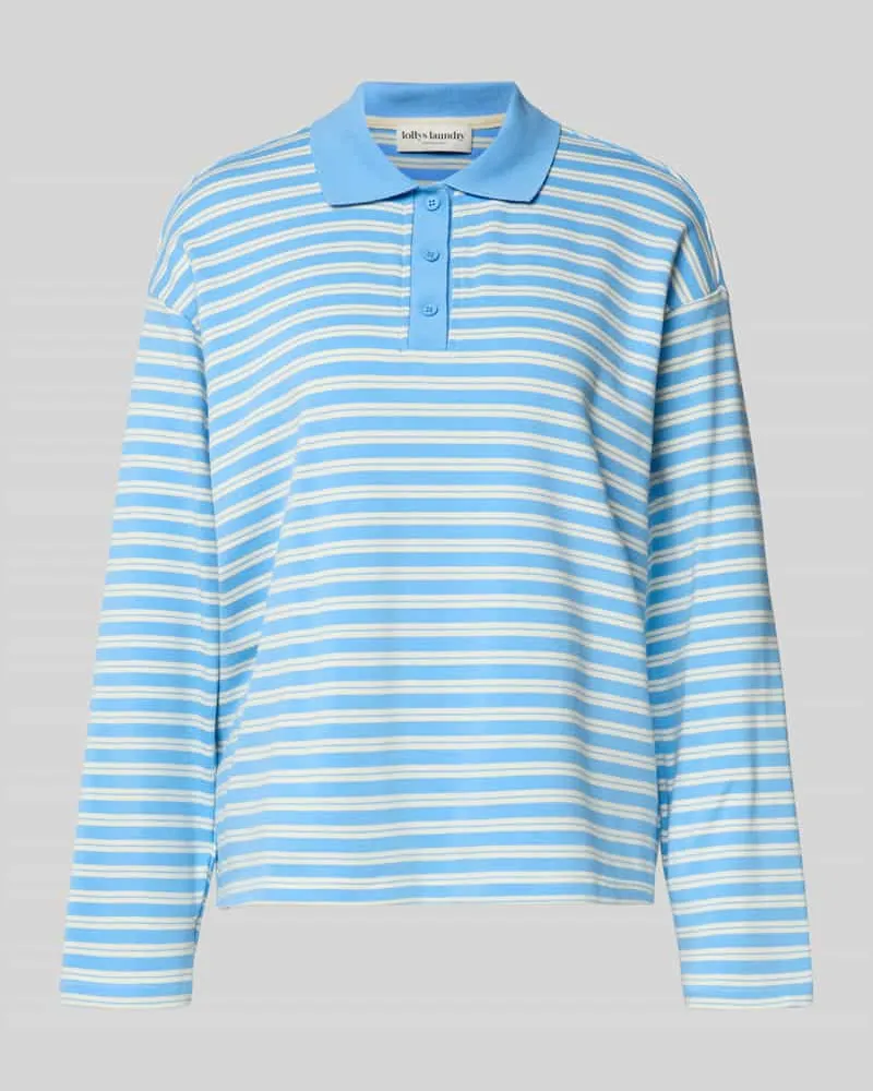 Lollys Laundry Regular Fit Poloshirt mit kurzer Knopfleiste Modell 'Moby Hellblau