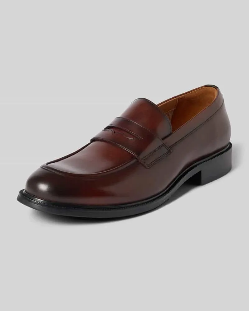 Steve Madden Loafer aus Rindsnappa mit Gummisohle Dunkelbraun