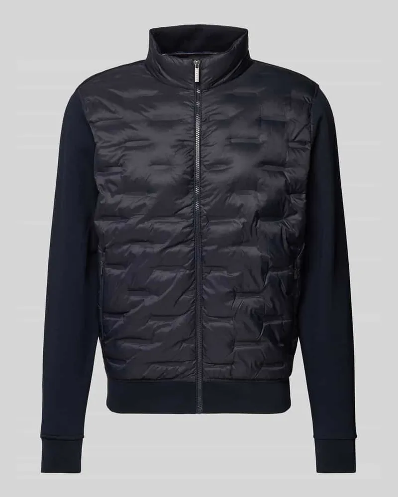 Bugatti Sweatjacke mit Stehkragen Marine