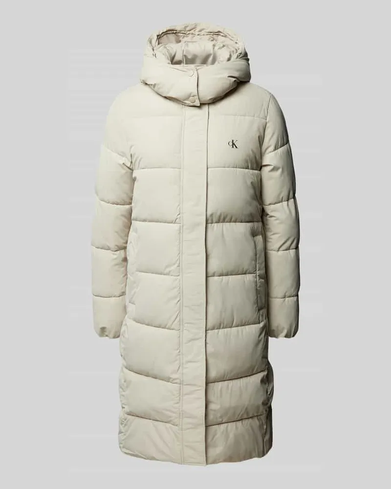 Calvin Klein Steppmantel mit Logo-Print Beige