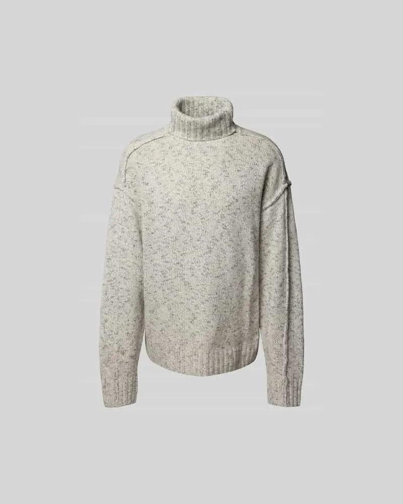 Won Hundred Oversized Rollkragenpullover aus Lanawoll-Mix Hellgrau