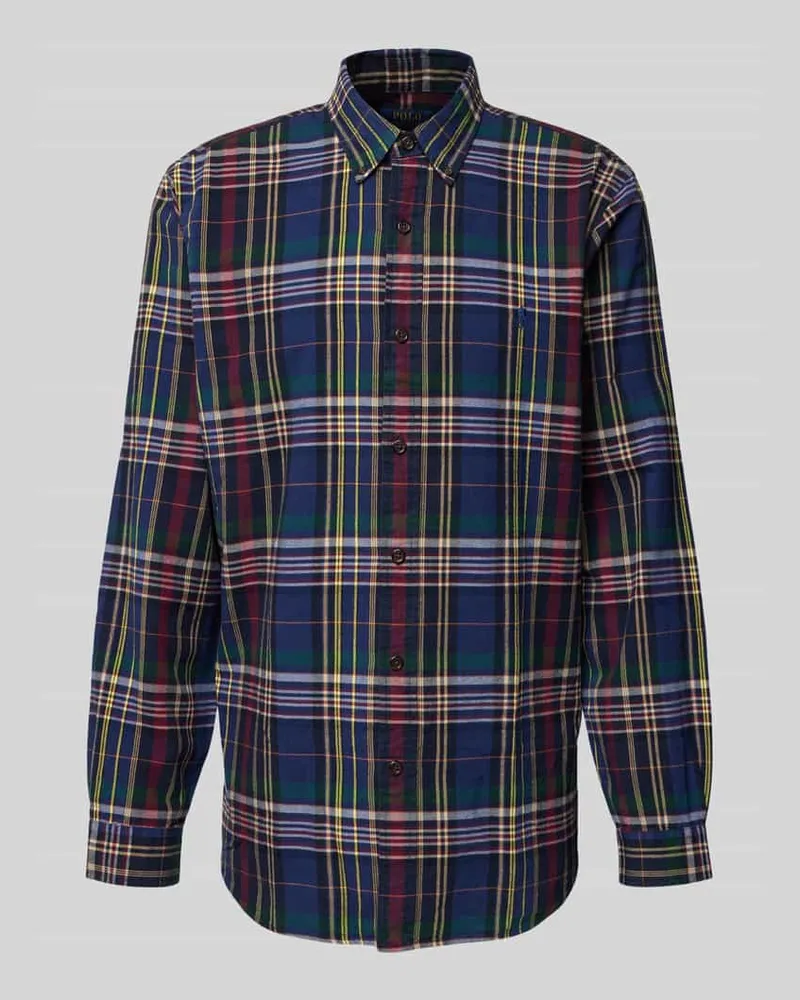 Ralph Lauren Custom Fit Freizeithemd mit Button-Down-Kragen Marine