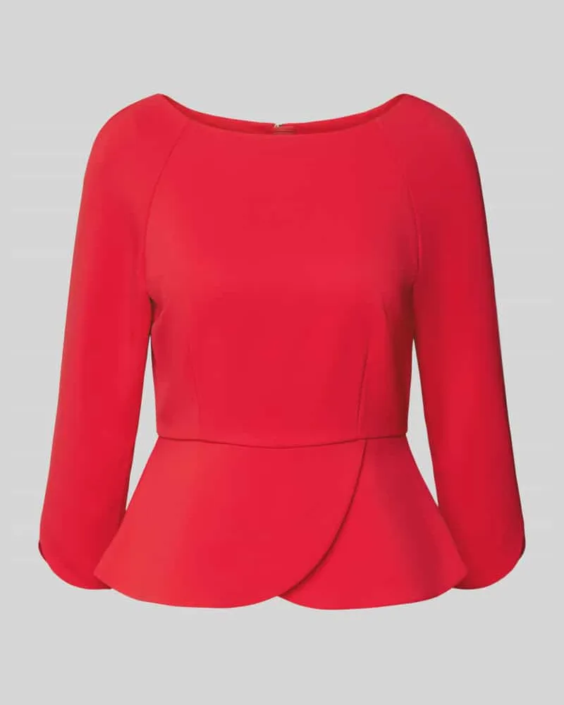 Marc Cain Bluse mit Rundhalsausschnitt und rückseitigem Reißverschluss Rot