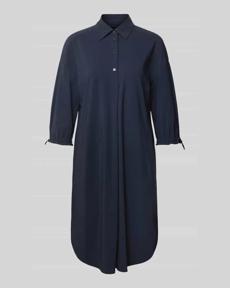 Marc Cain Knielanges Hemdblusenkleid mit Knopfleiste Marine
