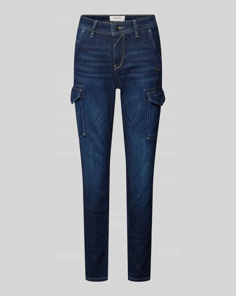 Gang Relaxed Fit Jeans mit Cargotaschen Modell 'AMELIE Blau