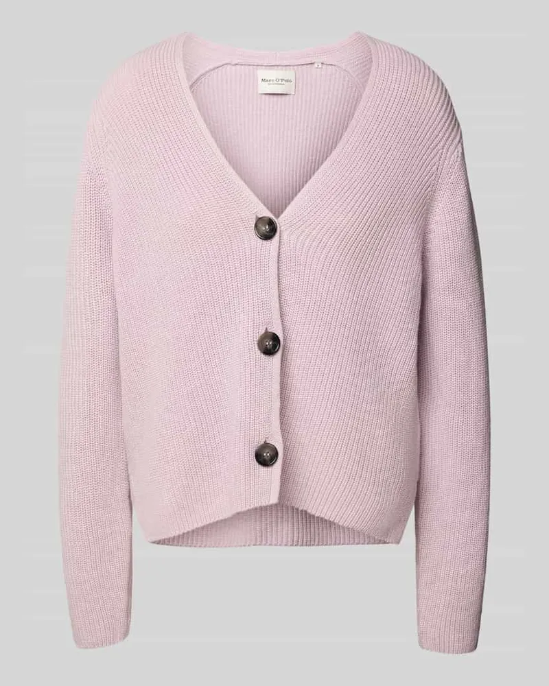 Marc O'Polo Relaxed Fit Strickjacke aus reiner Baumwolle Lavender