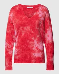 Frieda & Freddies Oversized Strickpullover mit Allover-Print Pink