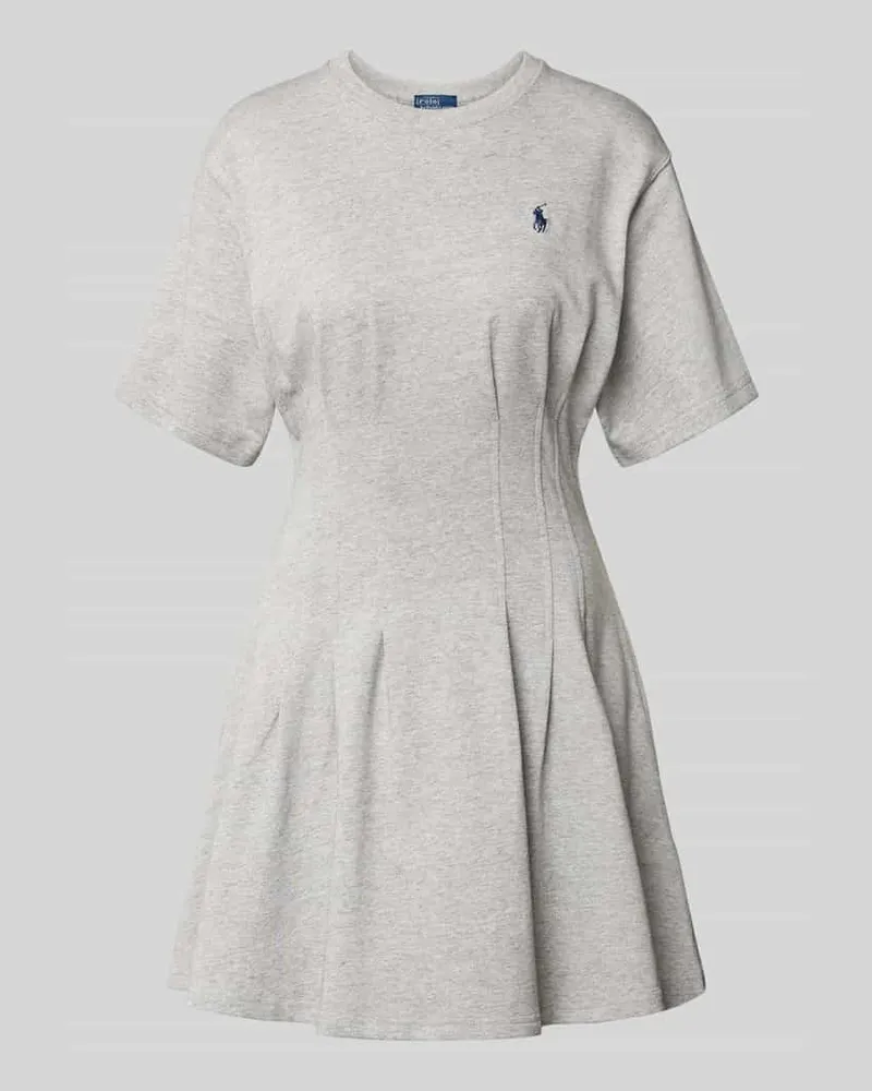 Ralph Lauren Leicht ausgestelltes Sweatkleid aus reiner Baumwolle Hellgrau