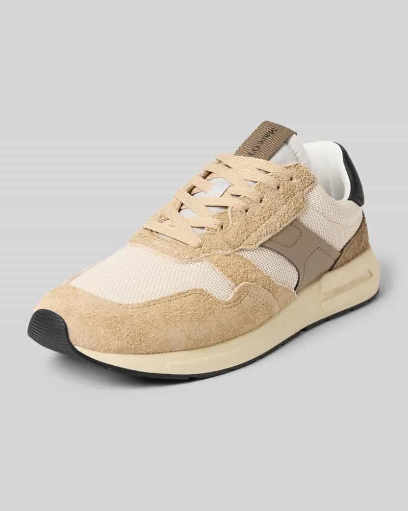 Marc O'Polo Low Top Sneaker aus Leder-Mix Beige