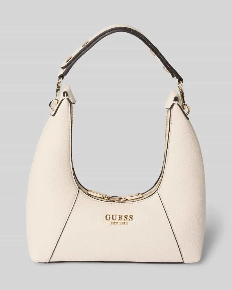 Guess Handtasche mit Label-Applikation Modell 'CALISTA Ecru