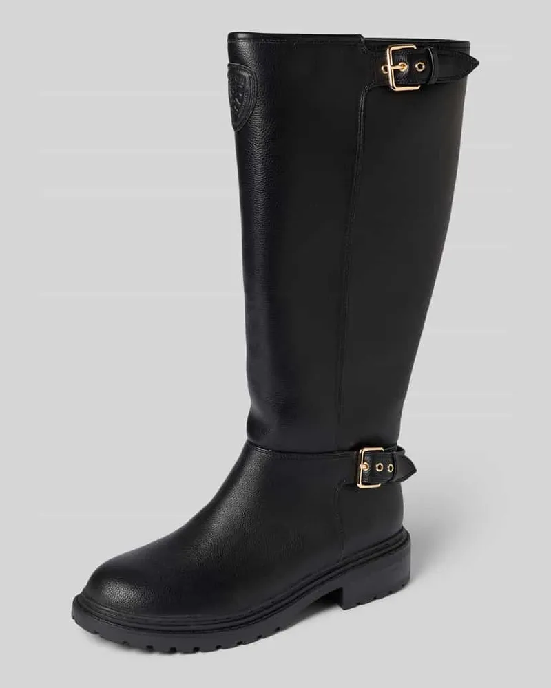 Blauer Stiefel mit Dornschließen Modell 'ELLIS Black
