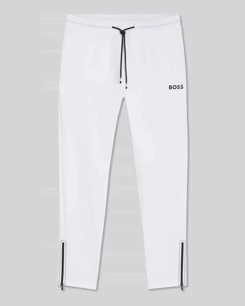 HUGO BOSS Regular Fit Jogginghose mit Thermoregulierung Modell 'HICON TOC Weiss