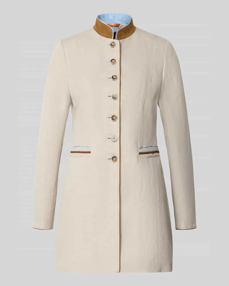 White Label Regular Fit Mantel aus Viskose-Mix mit Stehkragen Beige
