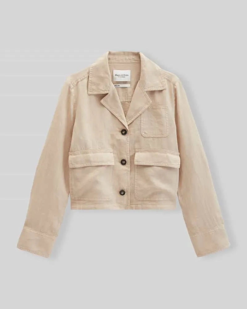 Marc O'Polo Relaxed Fit Kurzblazer aus reinem Leinen Sand