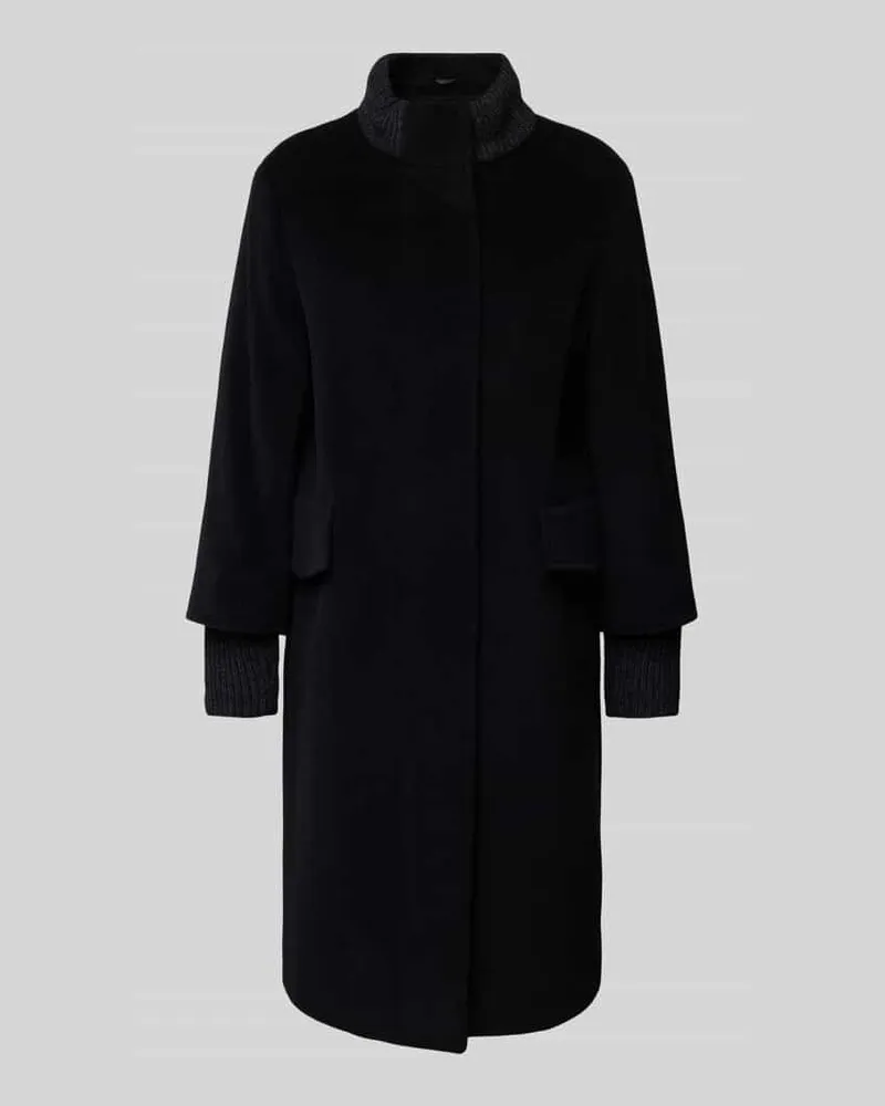 Cinzia Rocca Regular Fit Wollmantel mit Kaschmir-Anteil Black