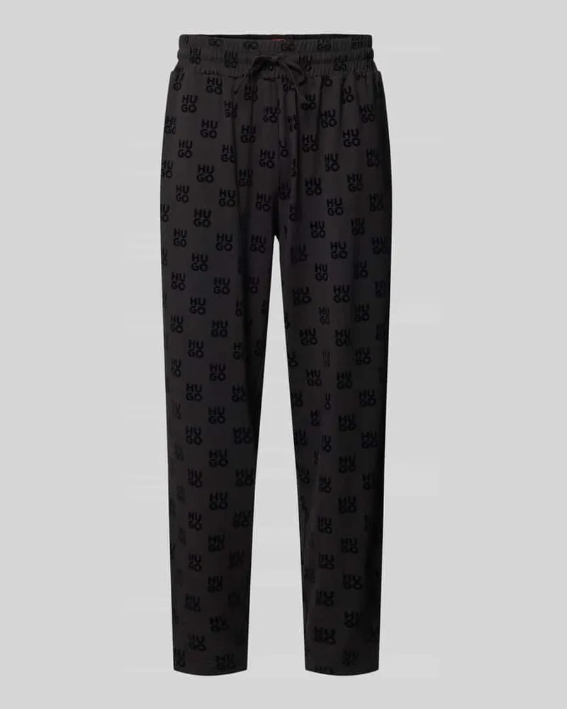 HUGO BOSS Regular Fit Sweathose aus Baumwoll-Mix Black