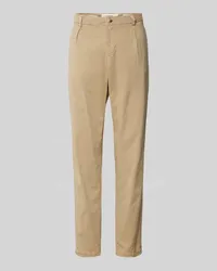 Goldgarn Tapered Fit Bundfaltenhose mit Gürtelschlaufen Beige