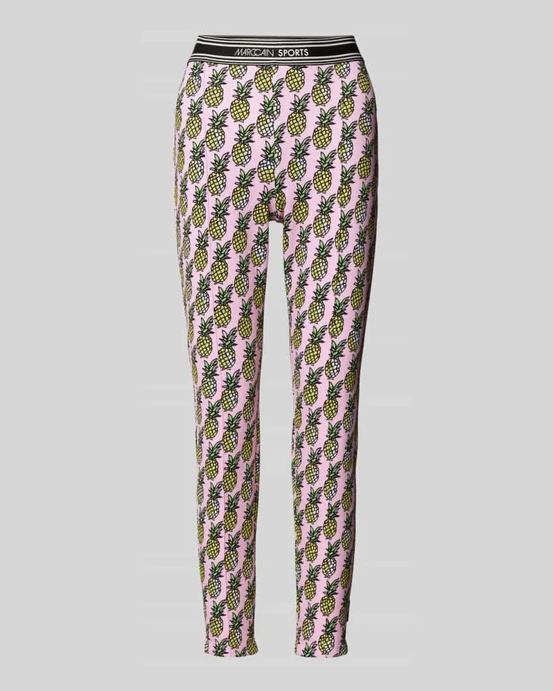 Marc Cain Slim Fit Stoffhose mit fixierten Bügelfalten Pink