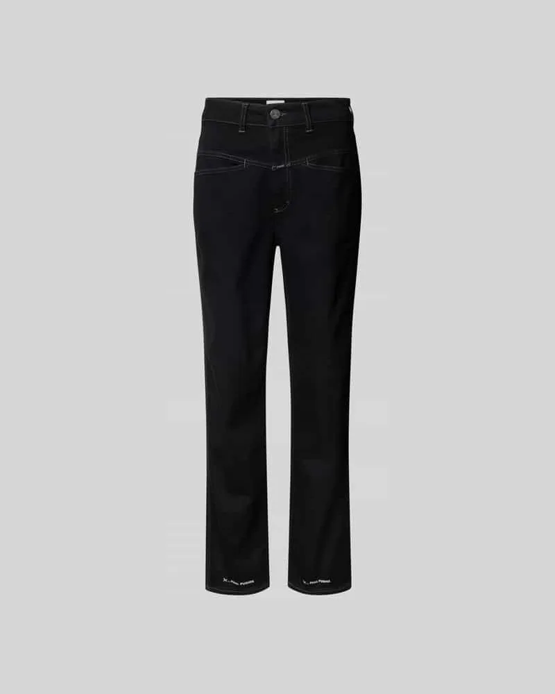 Closed Regular Fit Jeans mit Logo-Patch Black