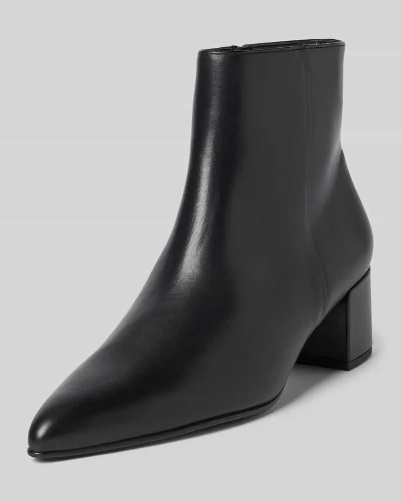 Högl Ankle Boots aus Leder mit Blockabsatz Black