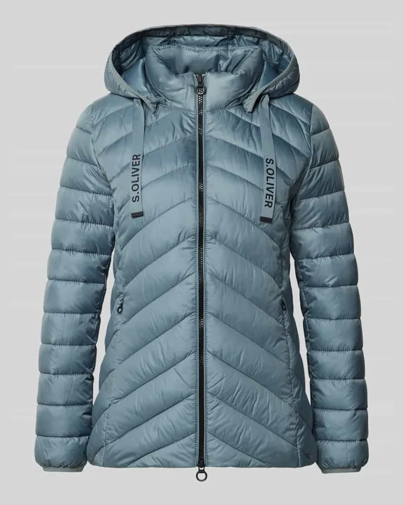S.Oliver Shaped Fit Steppjacke mit Label Print Petrol