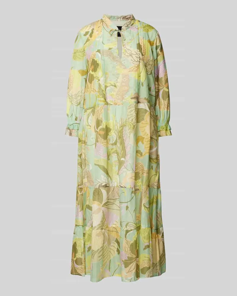 Marc Cain Maxikleid aus Baumwoll-Seiden-Mix Gelb