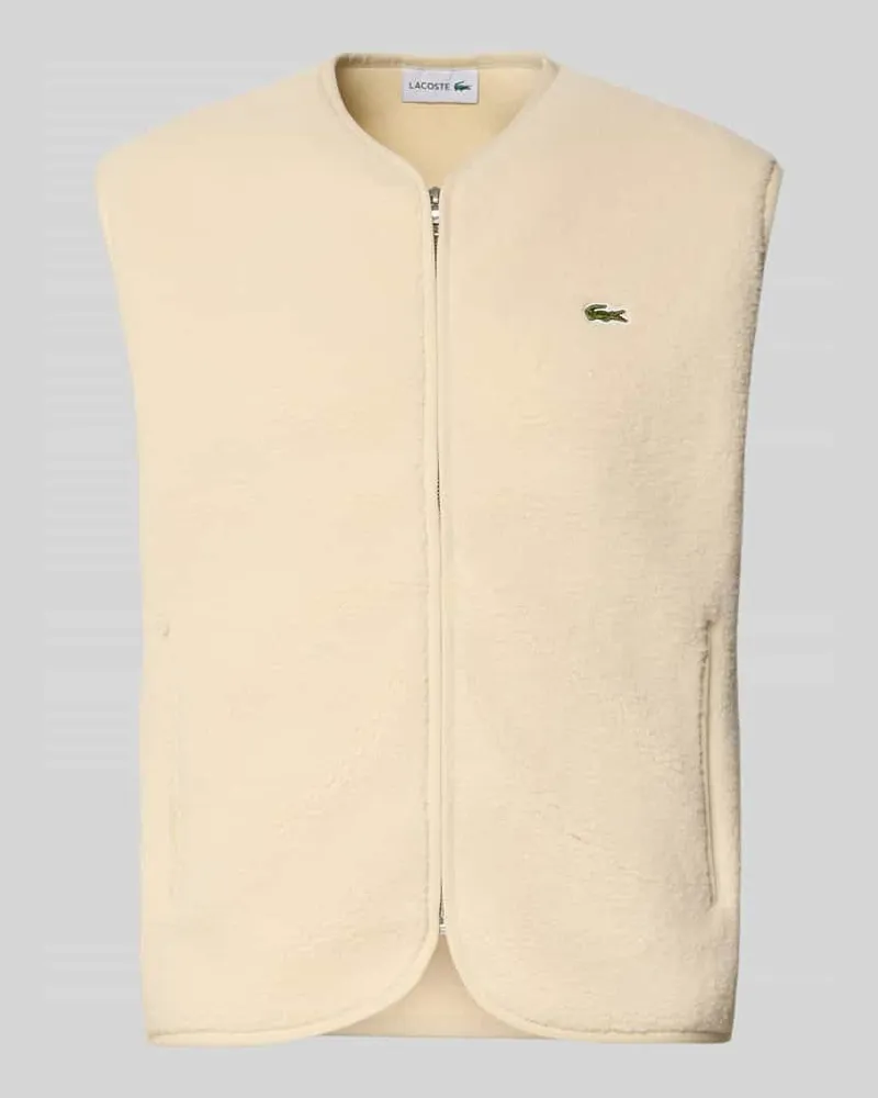 Lacoste Weste mit Logo-Applikation Taupe