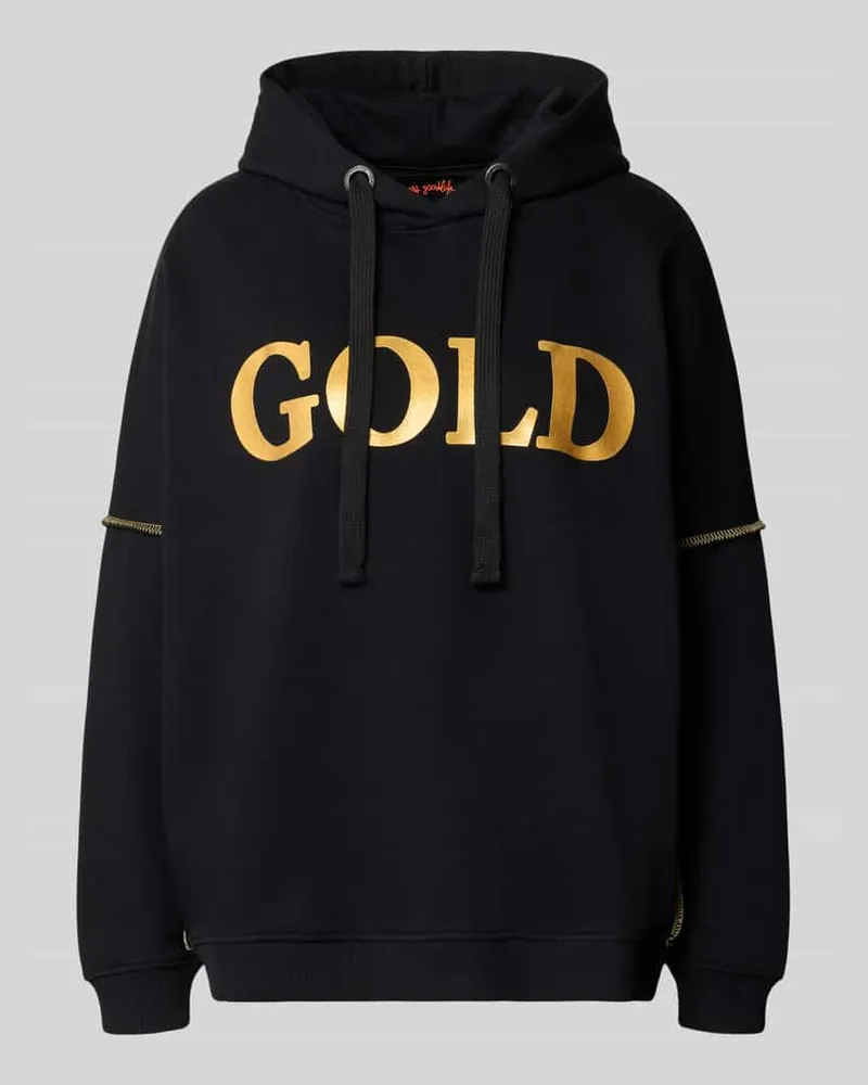Miss Goodlife Oversized Hoodie aus reiner Baumwolle Modell 'Silver and Gold Black