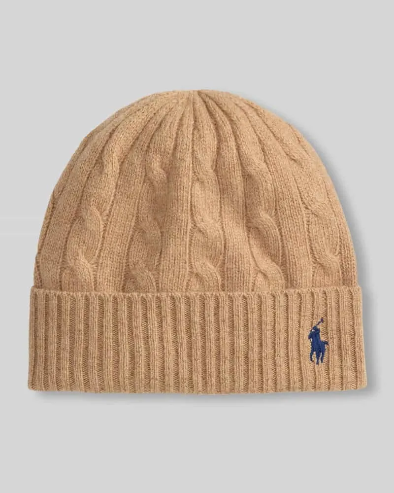 Ralph Lauren Mütze aus Woll-Mix mit Logo-Stitching Camel