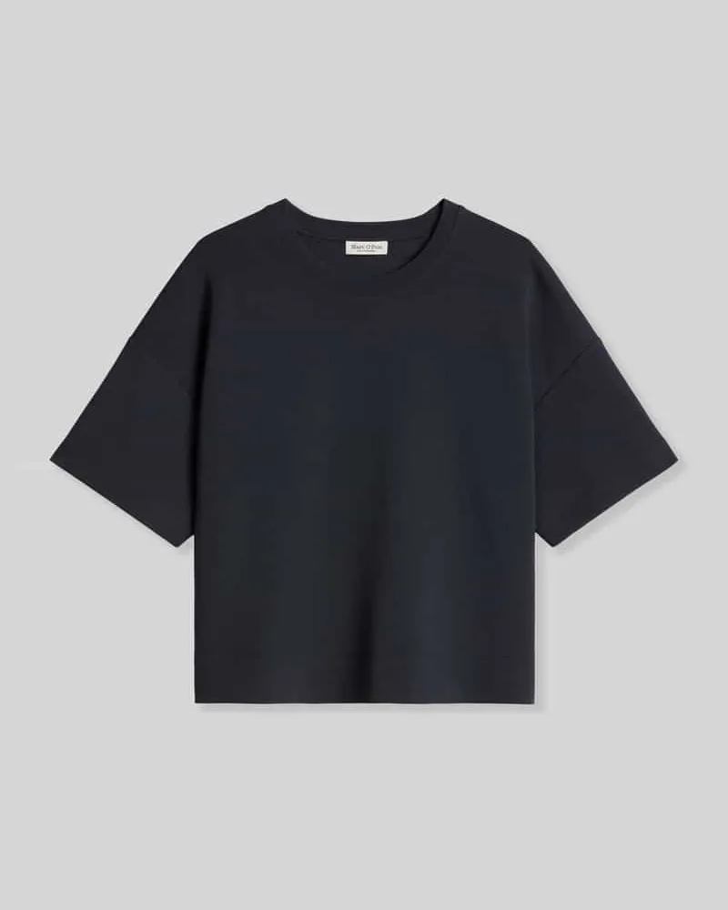 Marc O'Polo Loose Fit T-Shirt aus Baumwoll-Mix Dunkelblau