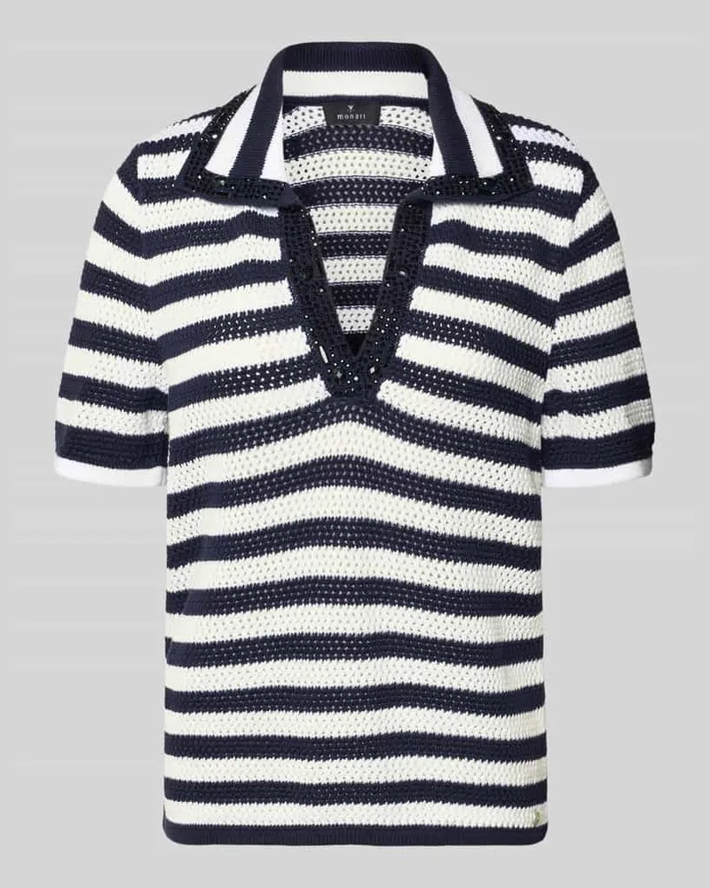 monari Regular Fit Poloshirt in Strick-Optik Marine